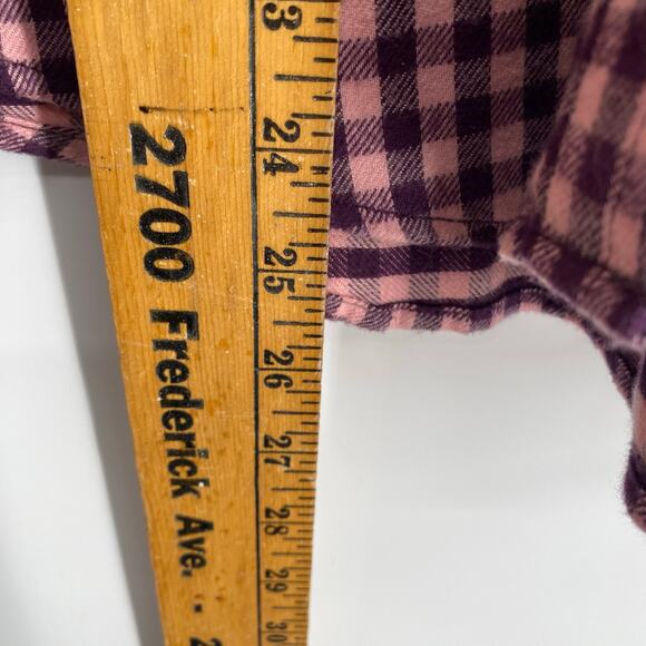 Lands End Top Women’s XS Pink & Purple Gingham Plaid Flannel Fall CozyCore - Picture 6 of 8